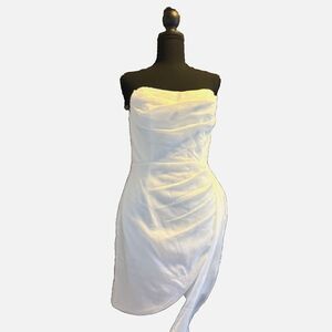 Maniju strapless white rayon/nylon lined short dress sz M NWT ***